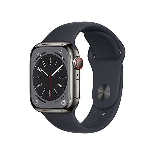 Apple Watch Series 8 (GPS + Cellular, 41mm) Smartwatch - Edelstahlgehäuse...