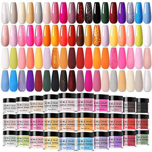 NICOLE DIARY 36 Farben Acrylpulver Für Nägel Acryl Nagelset Acryl Pulver...