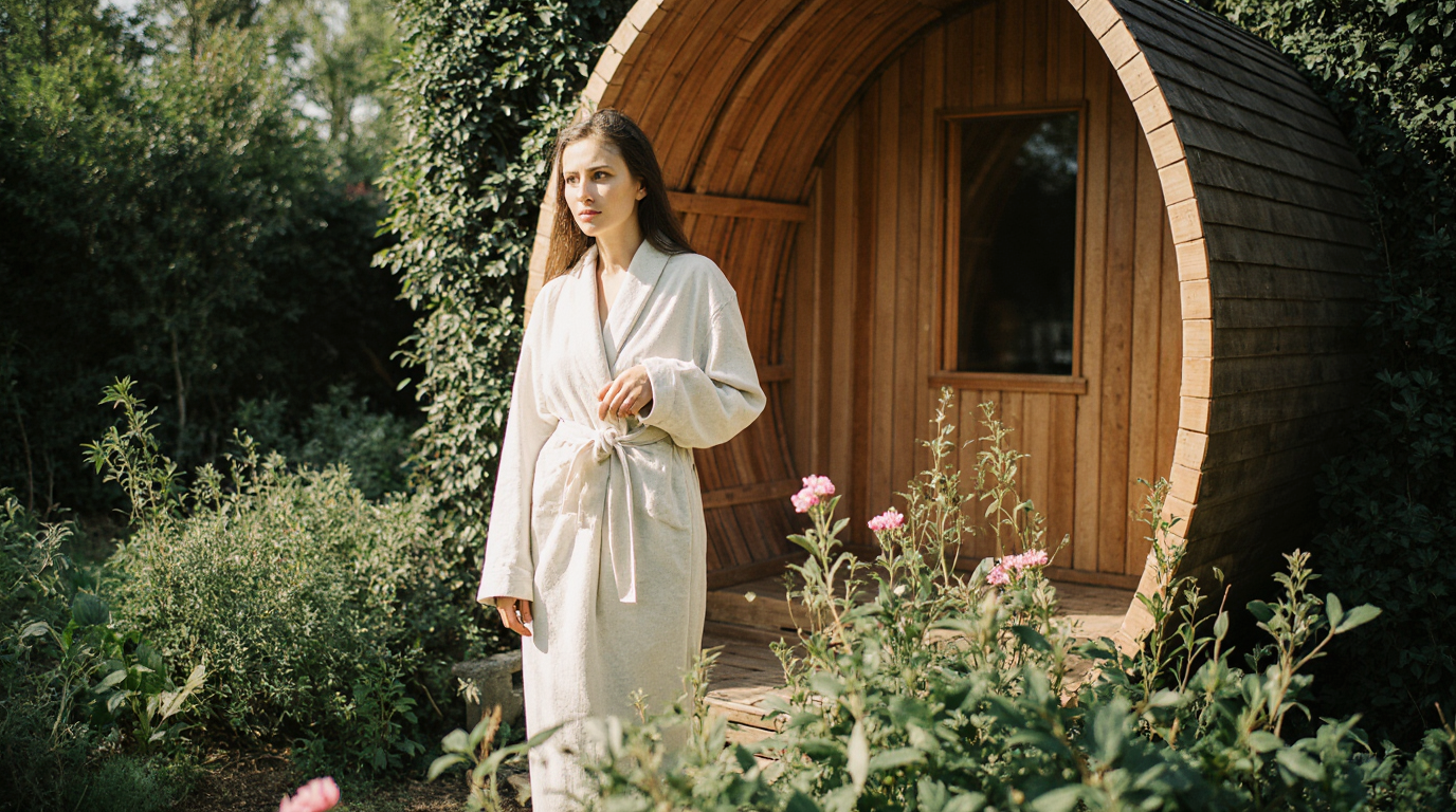 Frau Sauna Garten
